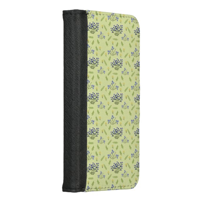 purple and yellow flowers pattern iPhone wallet case (Right)