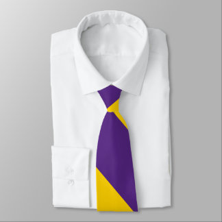 Purple and Yellow-Gold Broad University Stripe Tie
