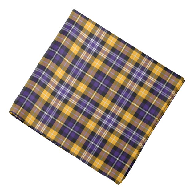 purple and yellow plaid scarf