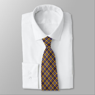 Purple and Yellow Gold Sporty Plaid Tie