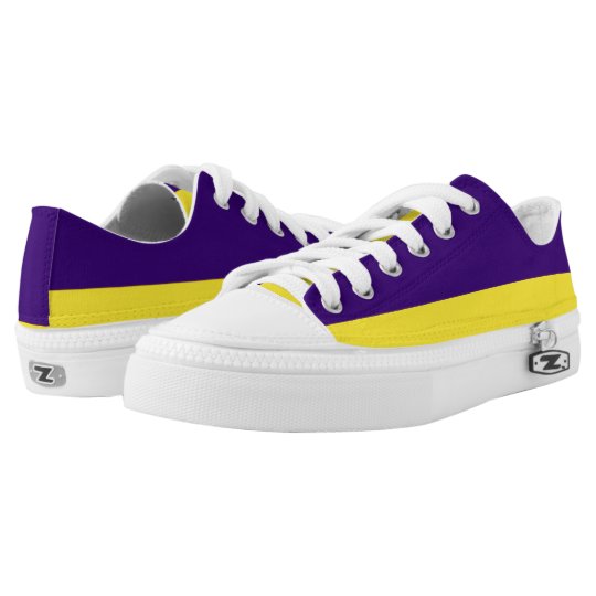 purple and gold tennis shoes