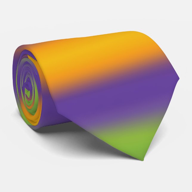 Purple and Yellow Gradient Ombre Neck Tie (Rolled)