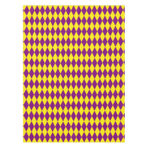 Purple and Yellow Harlequin Checkered Design  Tablecloth