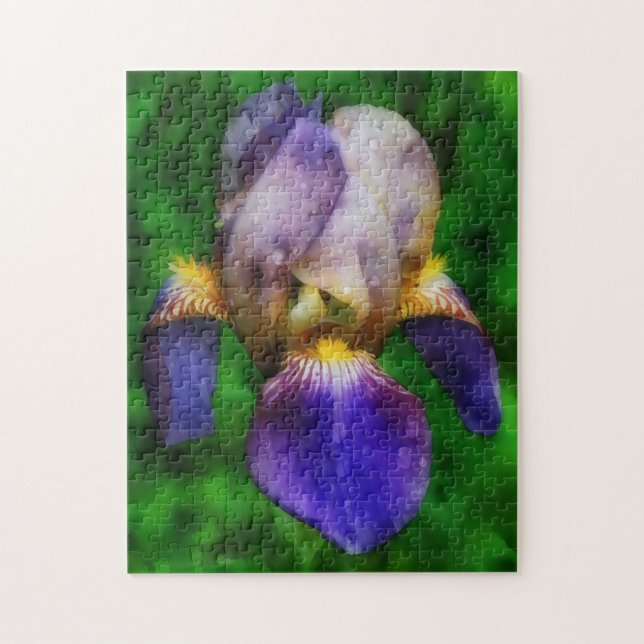 Purple and Yellow Iris Artistic Flower Puzzle (Vertical)