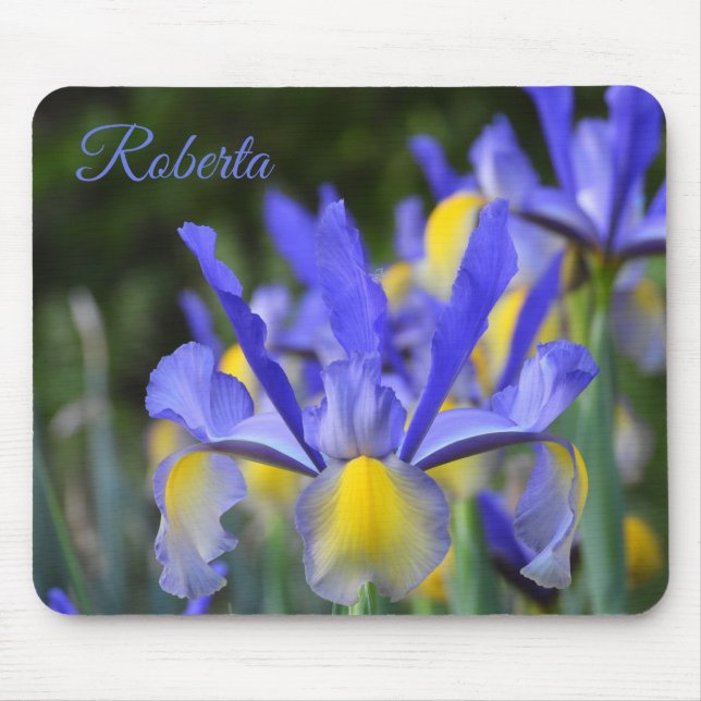 Purple and Yellow Iris *Personalize* Mouse Pad (Front)