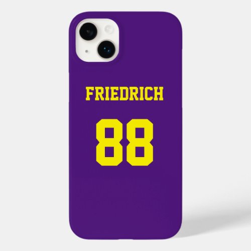 Purple and Yellow Jersey Name Number Case_Mate iPhone 14 Plus Case