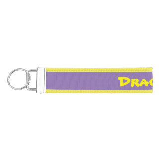 Purple and Yellow key chain. Wrist Keychain