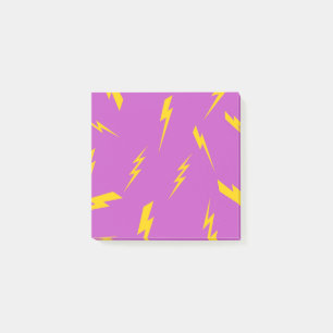 Purple and Yellow Lightning Stylish Back-to-School Post-it Notes