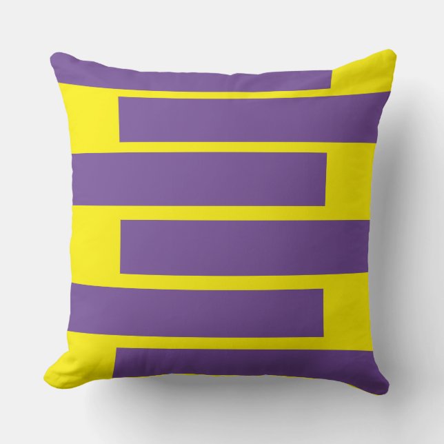 Purple and yellow lines throw pillow (Front)