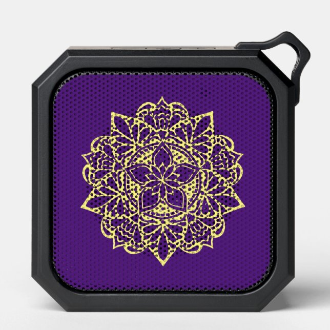 Purple and Yellow Mandala Bluetooth Speaker (Front)