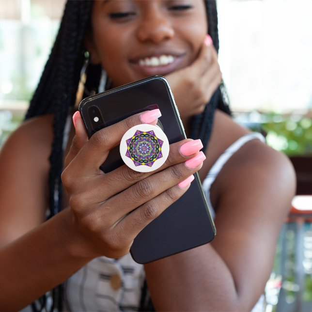 Purple and Yellow Mandala  popsocket (Creator Uploaded)