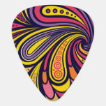 Purple and yellow paisley guitar pick