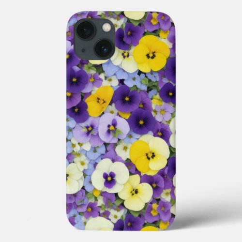 Purple and Yellow Pansy Flowers Phone Case