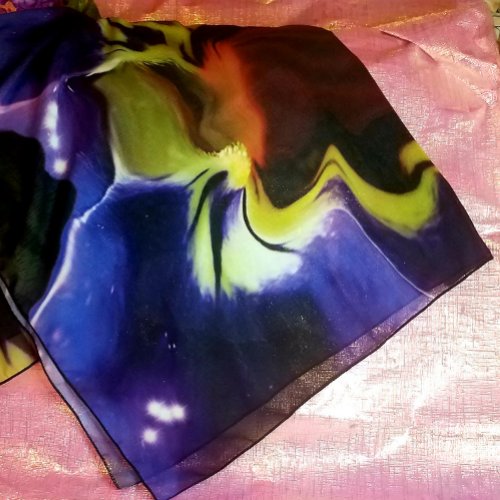 Purple and Yellow Passion Chiffon Scarf