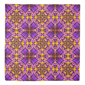 Purple and Yellow Patterned Duvet Cover