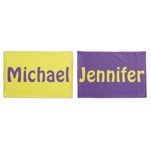 Purple and Yellow Personalized Pillow Case