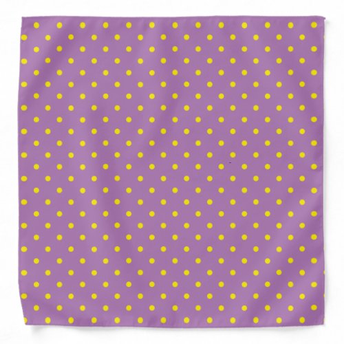 Purple and Yellow Polka Dots Bandana