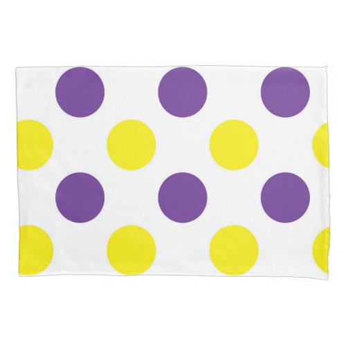 Purple and Yellow Polka Dots Pillowcase