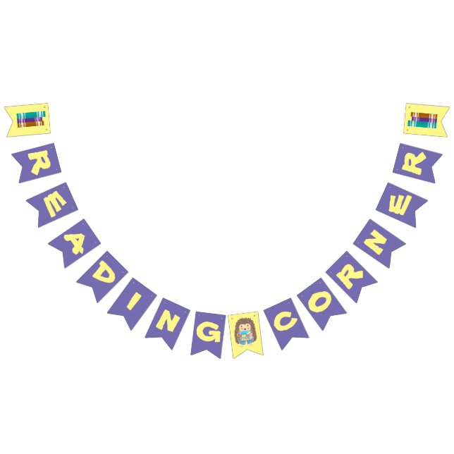 Purple and yellow reading corner banner (All)