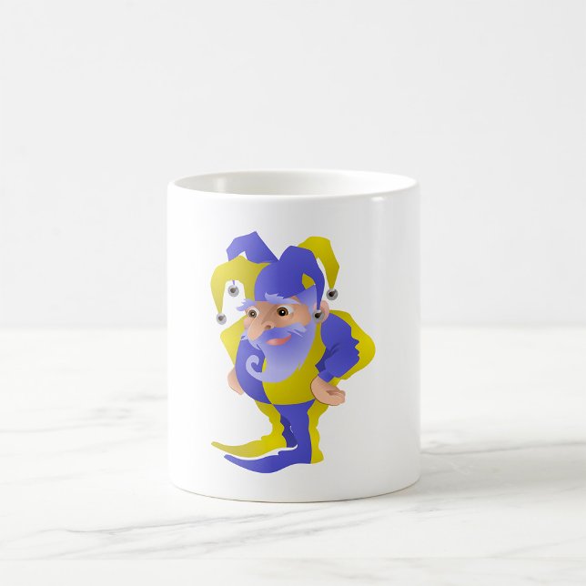 Purple and Yellow Renaissance Jester with Beard Coffee Mug (Creator Uploaded)