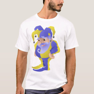 Purple and Yellow Renaissance Jester with Beard T-Shirt