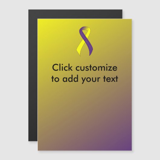 Purple and Yellow Ribbon Support Awareness (Front/Back)