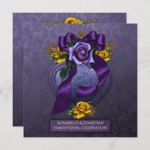 Purple and Yellow Roses Handfesting Invitation