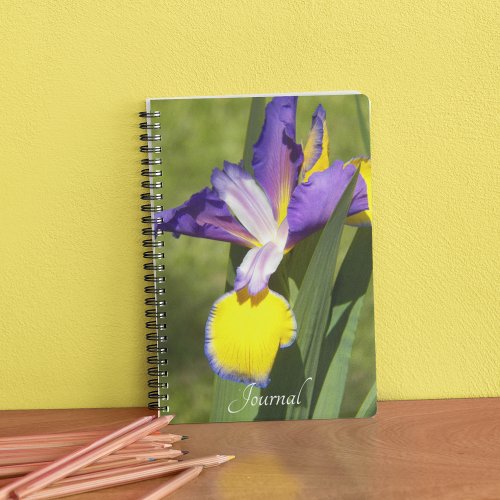 Purple and Yellow Siberian Iris Floral Notebook