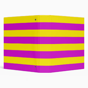 Purple and Yellow Stripes Design 3 Ring Binder