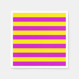 Purple and Yellow Stripes Design Napkins