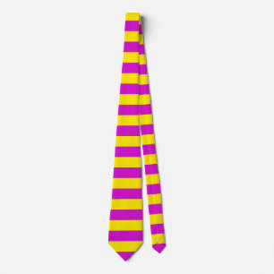 Purple and Yellow Stripes Design Neck Tie