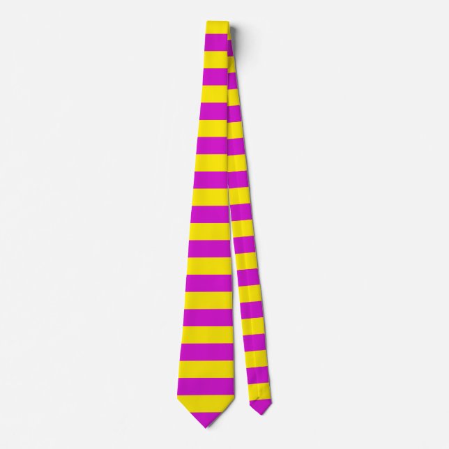 Purple and Yellow Stripes Design Neck Tie (Front)