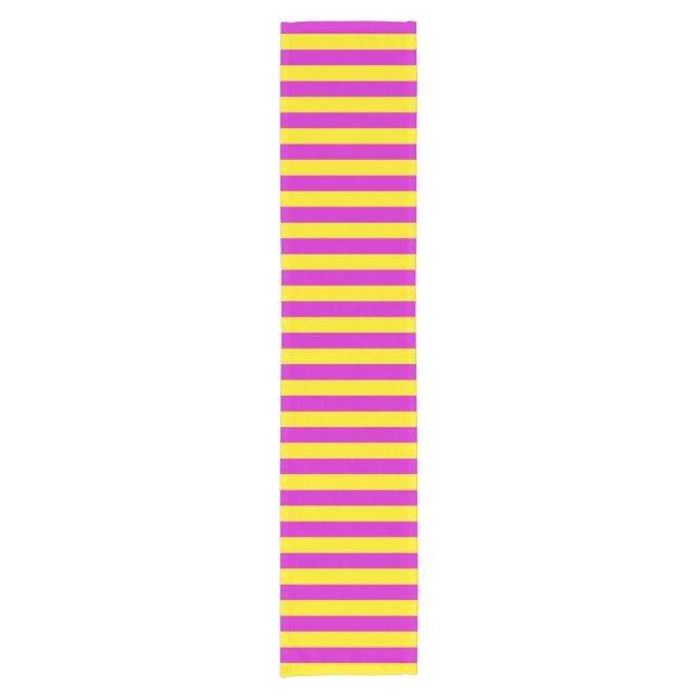 Purple and Yellow Stripes Design Short Table Runner (Front)