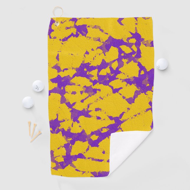 Purple and Yellow Tie Dye Golf Towel (InSitu)