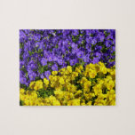 Purple and Yellow Violas Bright Colorful Floral Jigsaw Puzzle