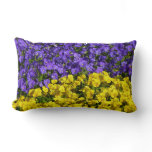 Purple and Yellow Violas Bright Colorful Floral Lumbar Pillow
