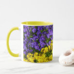 Purple and Yellow Violas Bright Colorful Floral Mug