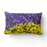 Purple and Yellow Violas Colorful Floral Lumbar Pillow