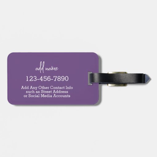 Purple and Yellow Whimsical Daisy Custom Text Luggage Tag | Zazzle