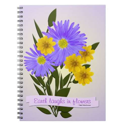 Purple and Yellow Wildflowers Personalized Notebook