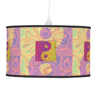Purple and Yellow Yin Yang Symbol Ceiling Lamp