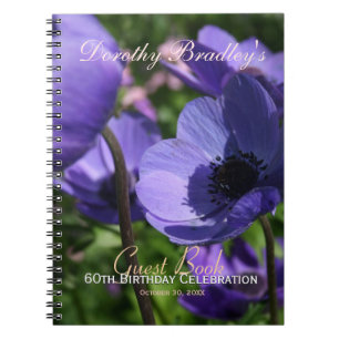 Purple Anemone 60th Birthday Party Guest Book