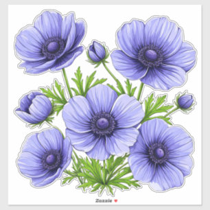 Purple Anemone Bouquet Sticker