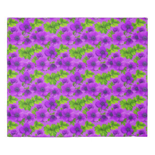 🌸 Purple Anemone Elegant Floral Luxury Bedroom Duvet Cover