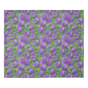 💜 Purple Anemone Floral Modern Elegant Bedroom Duvet Cover