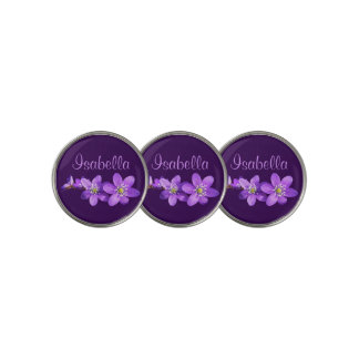 Purple Anemone Flowers Name Golf Ball Marker