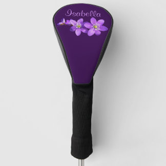 Purple Anemone Flowers Name Golf Head Cover