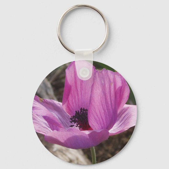 Purple Anemone Keychain (Front)