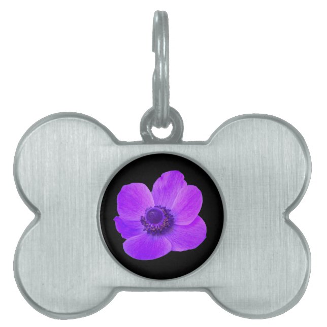 Purple Anemone Pet Tag (Front)