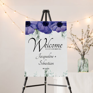 Purple Anemone Wedding Welcome  Foam Board